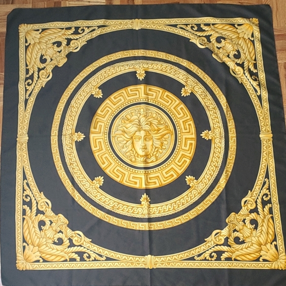 Versace Accessories - Versace Medusa-head motif silk scarf reversible